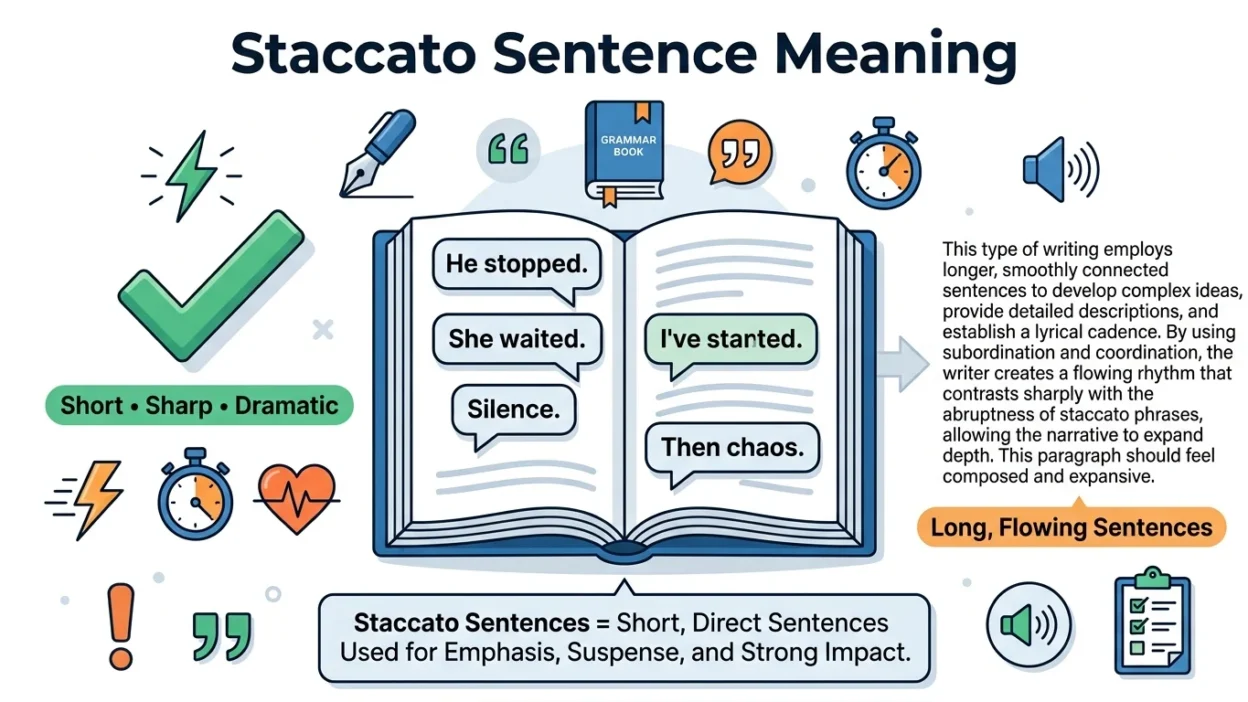 Staccato Sentence Meaning