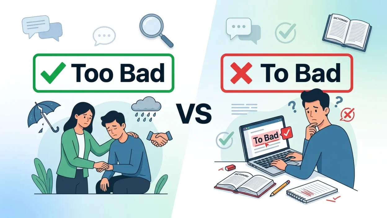 Too Bad vs To Bad