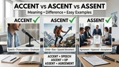 Accent vs Ascent vs Assent