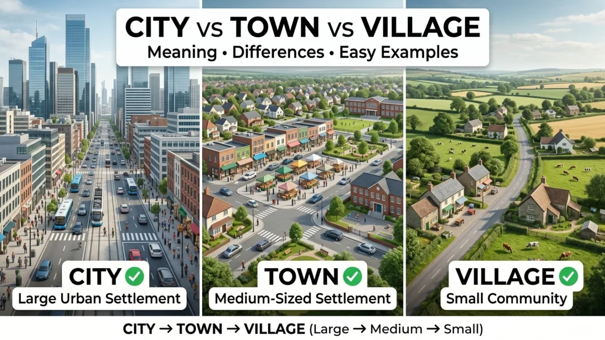 City vs Town vs Village
