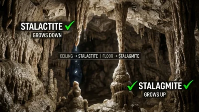 Stalactite vs Stalagmite