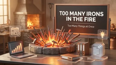 Too Many Irons in the Fire Meaning